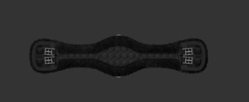 Mattes Kurzgurt Dressur, Steppstoff graphit, Lammfellbezug schwarz, graphit 55 60 65 70 75 80